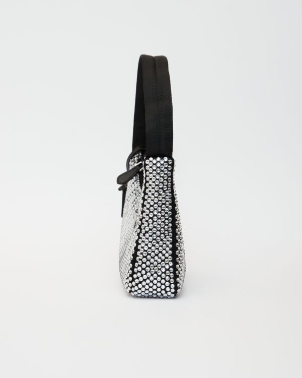 Prada Re-edition 2000 Black Crystal Hobo Bag