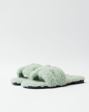 Hermès Oran Peau Lainee Vert D'eau Sandal