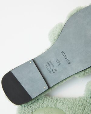 Hermès Oran Peau Lainee Vert D'eau Sandal