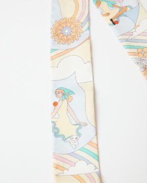 Hermès Twilly 86 Carres Volants Jaune Soufre/Ciel/Vert Jade