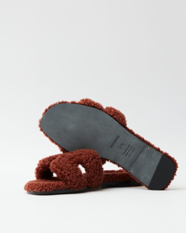 Hermès Oran Peau Lainee Cognac Sandal