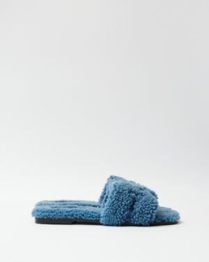 Hermès Oran Peau Lainee Bleu Sandal
