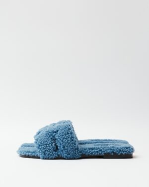 Hermès Oran Peau Lainee Bleu Sandal