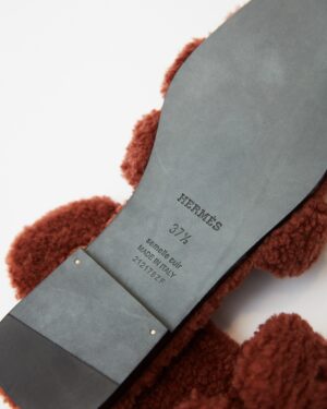 Hermès Oran Peau Lainee Cognac Sandal