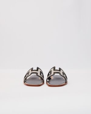 Hermès Oran Black Sandal 37.5