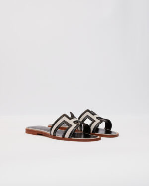 Hermès Oran Black Sandal 37.5