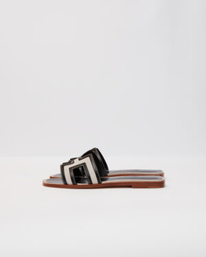 Hermès Oran Black Sandal 37.5