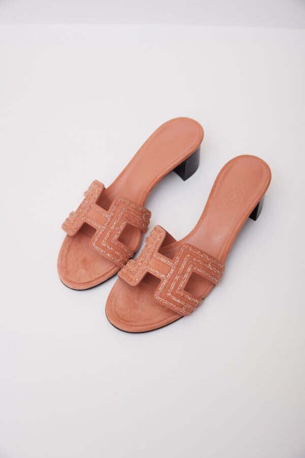 Hermès Oasis Rose Aube with Glitters Sandal 37