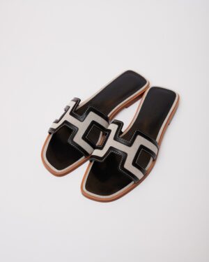 Hermès Oran Black Sandal 37.5