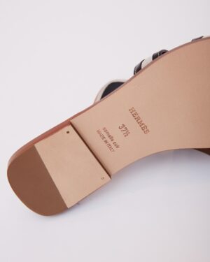 Hermès Oran Black Sandal 37.5
