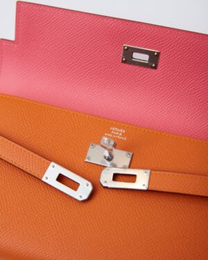 Hermès Kelly Classic Wallet Apricot Rose Azalee Epsom PHW