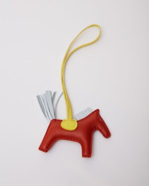 Hermès Grigri Rodeo Horse Cornaline/Blue Brume/Lime PM