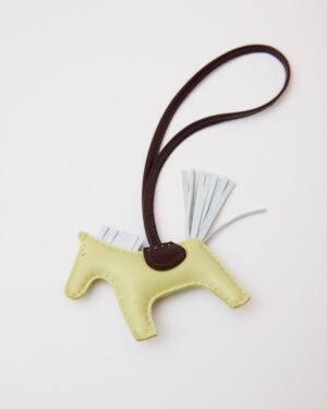 Hermès Grigri Rodeo Horse Jaune Bourgeon Charm in Milo Lambskin PM
