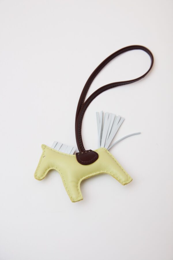 Hermès Grigri Rodeo Horse Jaune Bourgeon Charm in Milo Lambskin PM