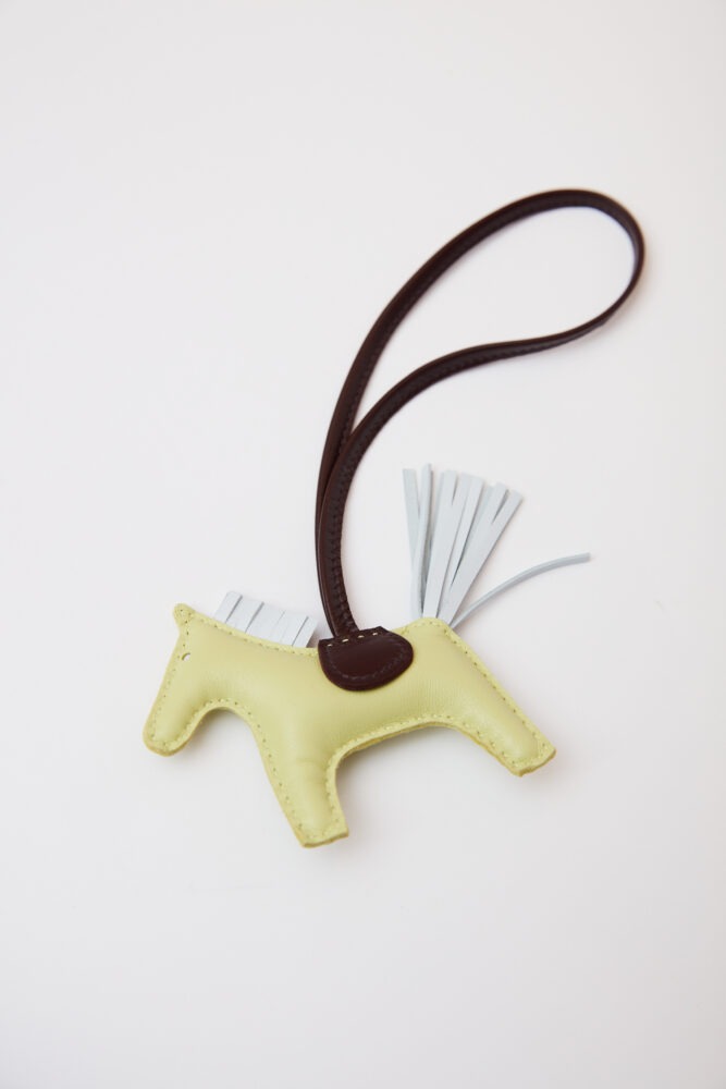 Hermès Grigri Rodeo Horse Jaune Bourgeon Charm in Milo Lambskin PM