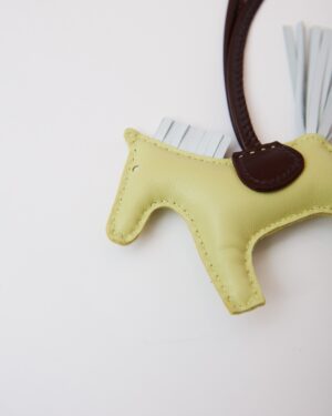 Hermès Grigri Rodeo Horse Jaune Bourgeon Charm in Milo Lambskin PM