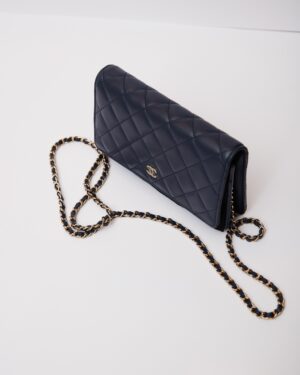 Chanel Wallet on Chain Navy Blue Lambskin GHW