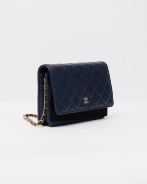 Chanel Wallet on Chain Navy Blue Lambskin GHW