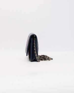 Chanel Wallet on Chain Navy Blue Lambskin GHW