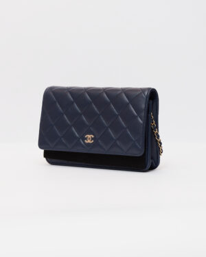Chanel Wallet on Chain Navy Blue Lambskin GHW