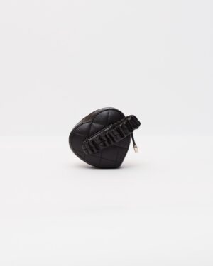 Chanel Heart Zipped Arm Coin Purse Black