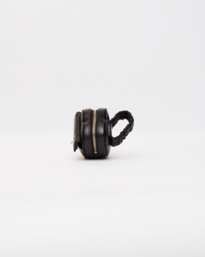 Chanel Heart Zipped Arm Coin Purse Black
