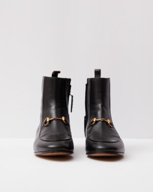 Gucci Malaga Kid Black Horsebit Boots 37