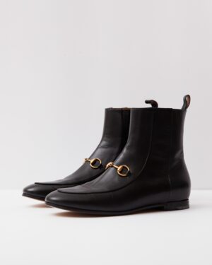 Gucci Malaga Kid Black Horsebit Boots 37