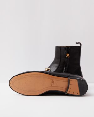 Gucci Malaga Kid Black Horsebit Boots 37