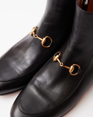 Gucci Malaga Kid Black Horsebit Boots 37
