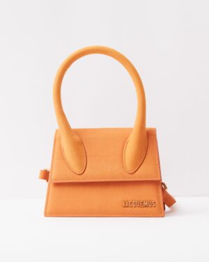 Jacquemus Le Chiquito Moyen Croc-Effect Orange Suede