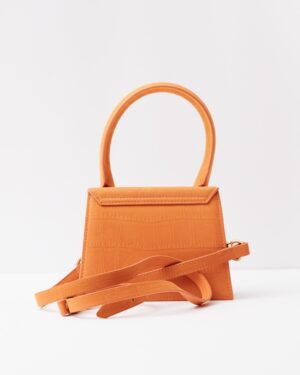 Jacquemus Le Chiquito Moyen Croc-Effect Orange Suede