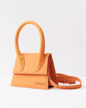 Jacquemus Le Chiquito Moyen Croc-Effect Orange Suede