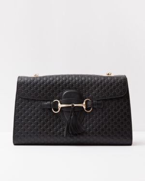 Gucci Emily Guccissima Black Chain Shoulder Bag