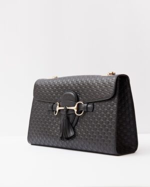 Gucci Emily Guccissima Black Chain Shoulder Bag
