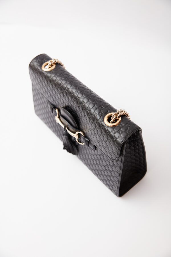 Gucci Emily Guccissima Black Chain Shoulder Bag
