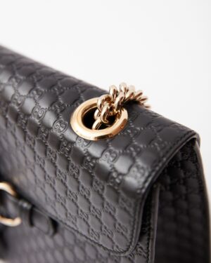 Gucci Emily Guccissima Black Chain Shoulder Bag