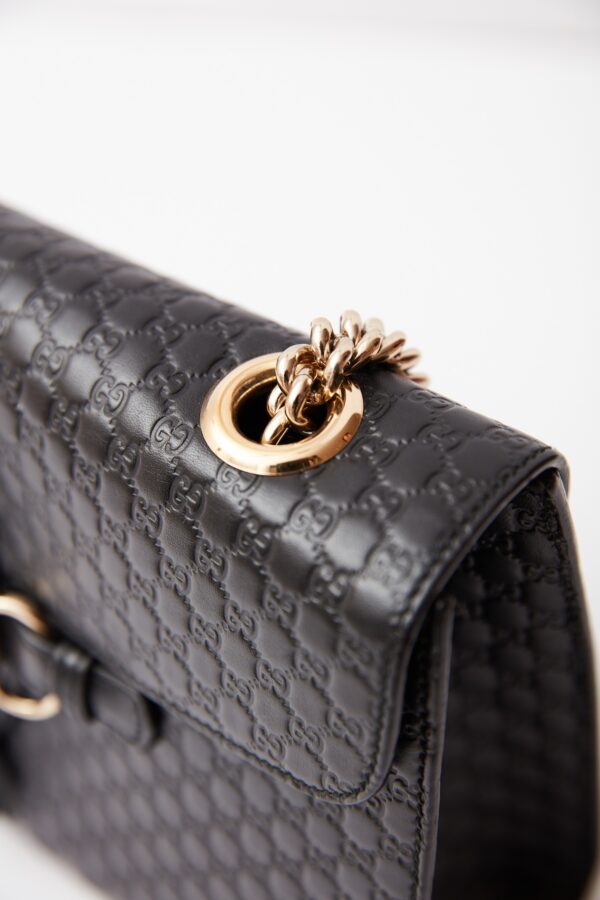 Gucci Emily Guccissima Black Chain Shoulder Bag