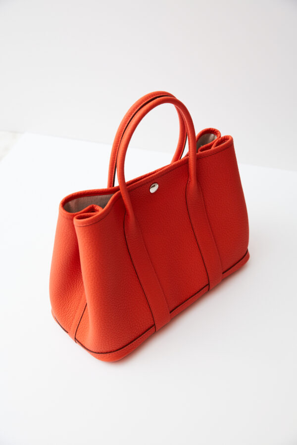 Hermès Garden Party 30 Veau Negonda Capucine PHW