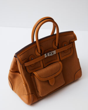 Hermès Birkin Cargo 25 Desert Sesame Canvas Swift PHW