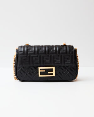 Fendi Baguette Chain Midi Black Nappa