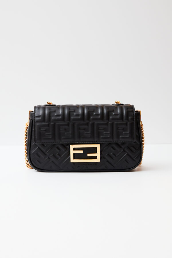 Fendi Baguette Chain Midi Black Nappa