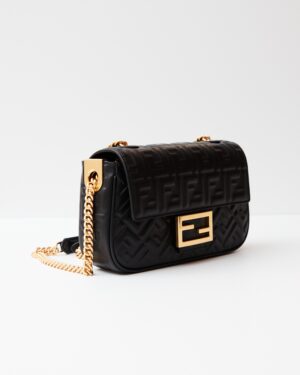 Fendi Baguette Chain Midi Black Nappa