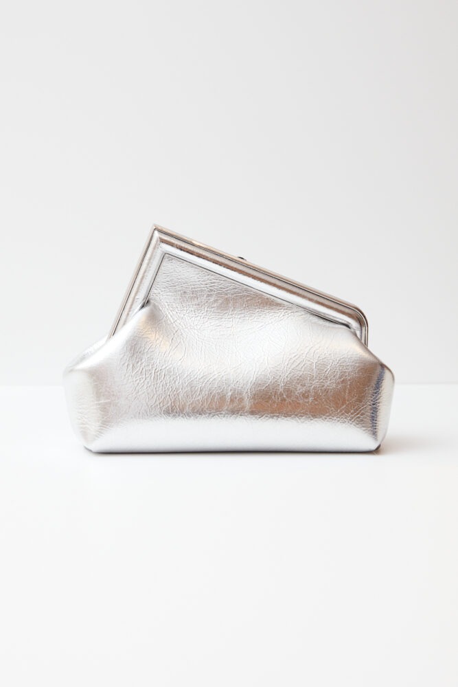 Fendi First Small Silver Laminated Clutch