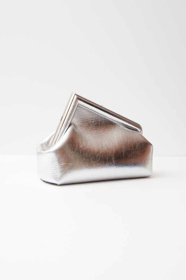 Fendi First Small Silver Laminated Clutch
