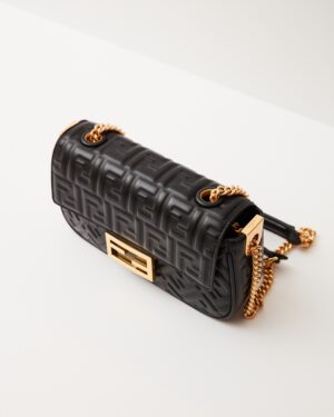 Fendi Baguette Chain Midi Black Nappa