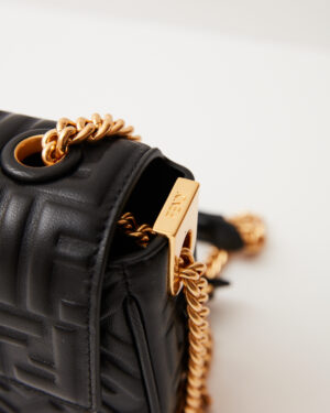 Fendi Baguette Chain Midi Black Nappa