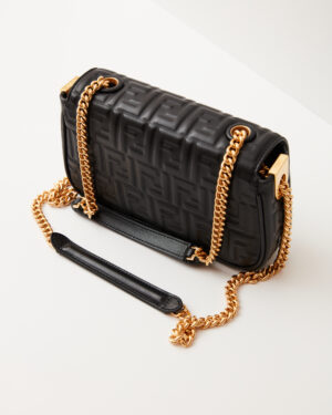 Fendi Baguette Chain Midi Black Nappa