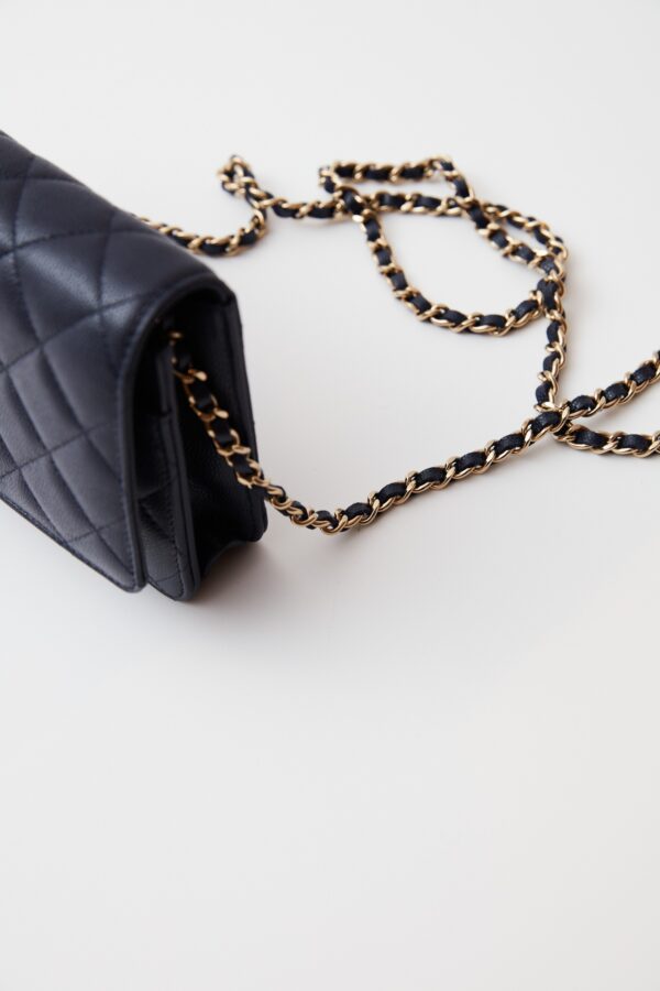 Chanel Wallet on Chain Navy Blue Caviar GHW