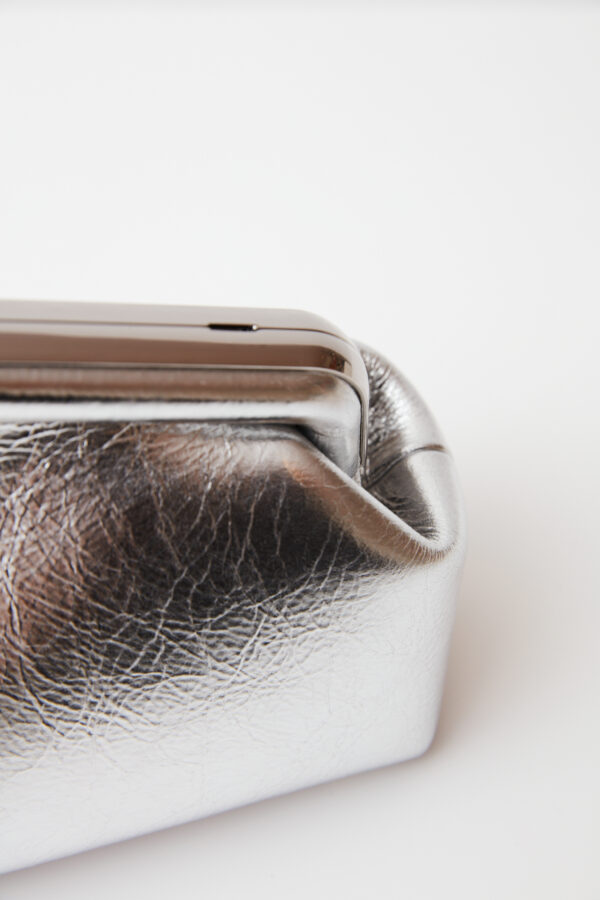Fendi First Small Silver Laminated Clutch